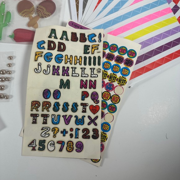 Scrapbook Sticker Lot La Petites Fiesta Reminisce Rock Alphabet Craft Supplies - Picture 3 of 6